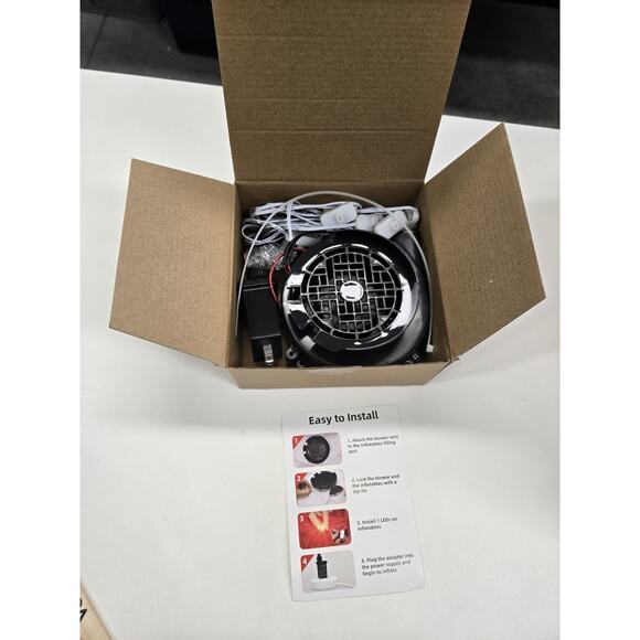 Air Blower for Inflatables,12V 1.2A Air Fan Replacement with 7 LEDs Open Box New - Picture 1 of 5